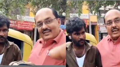 The auto driver is seen smiling modestly as the passenger expresses gratitude. (Image-Instagram) The auto driver is seen smiling modestly as the passenger expresses gratitude. (Image-Instagram)