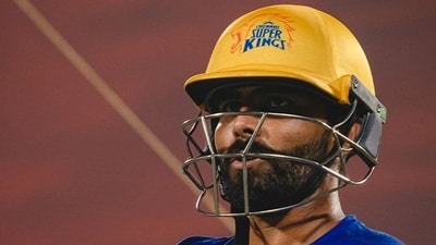 Ravindra Jadeja for the Chennai Super Kings. (CSK) Ravindra Jadeja for the Chennai Super Kings. (CSK)