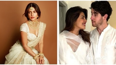 Priyanka Chopra stunned in white at the event in Hyderabad. See how Nick Jonas has reacted to it. Priyanka Chopra stunned in white at the event in Hyderabad. See how Nick Jonas has reacted to it.
