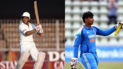 Sachin Tendulkar and Vaibhav Suryavanshi. (@CrickitbyHT, @naishadhjhaveri/x.com)