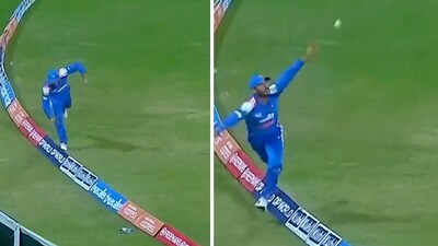 Nehal Wadhera and Naman Dhir were involved in an extremely controversial boundary catch between India A and Pakistan A. (Screengrab) Nehal Wadhera and Naman Dhir were involved in an extremely controversial boundary catch between India A and Pakistan A. (Screengrab)