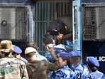 Amir Rashid Ali, in whose name the car in the blast near the Red Fort was registered, being brought to Patiala House Court  in New Delhi.