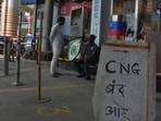 Out of 389 CNG stations under MGL in Mumbai, Thane and Navi Mumbai, only 225 stations were operational on Monday due to disruption of supply at CGS Wadala. (Praful Gangurde/ HT Photo)