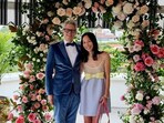 Emily Ting and Johnny Knoxville marry in an intimate ceremony with dog Bucket present.(johnnyknoxville/Instagram)