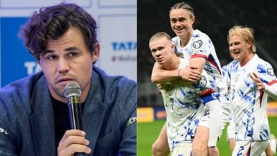 Magnus Carlsen reacted to Norway's FIFA World Cup qualification. Magnus Carlsen reacted to Norway's FIFA World Cup qualification.