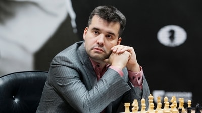 Grandmasters Ian Nepomniachtchi from Russia during a game. (AFP) Grandmasters Ian Nepomniachtchi from Russia during a game. (AFP)