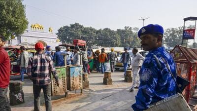 Enhanced security at crowded areas in the city, days after the blast. (RAJ K RAJ /HT PHOTO) Enhanced security at crowded areas in the city, days after the blast. (RAJ K RAJ /HT PHOTO)