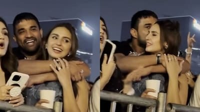 Rachit Singh and Huma Qureshi get cosy at Himesh Reshammiya's concert in Mumbai. Rachit Singh and Huma Qureshi get cosy at Himesh Reshammiya's concert in Mumbai.