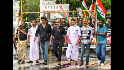 Kerala government employees under the banner of the Secretariat Action Council stage a protest outside the Election Commission’s office over the alleged stress-induced suicide of a Booth Level Officer involved in the Special Intensive Revision (SIR), in Thiruvananthapuram in Kerala on Monday. (PTI PHOTO) Kerala government employees under the banner of the Secretariat Action Council stage a protest outside the Election Commission’s office over the alleged stress-induced suicide of a Booth Level Officer involved in the Special Intensive Revision (SIR), in Thiruvananthapuram in Kerala on Monday. (PTI PHOTO)