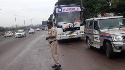 The move follows a review meeting held at the Pune traffic branch office with representatives of private travel operators, during which officials raised concerns over unregulated halts, crowding at junctions, and the growing number of buses using internal roads during peak hours. (REPRESENTATIVE PHOTO) The move follows a review meeting held at the Pune traffic branch office with representatives of private travel operators, during which officials raised concerns over unregulated halts, crowding at junctions, and the growing number of buses using internal roads during peak hours. (REPRESENTATIVE PHOTO)