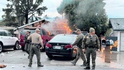 Visuals show emergency personnel after an explosion was reported in Chino Hills, California. (X/@MelanieLi18) Visuals show emergency personnel after an explosion was reported in Chino Hills, California. (X/@MelanieLi18)