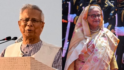 Hasina was found guilty by Bangladesh’s International Crimes Tribunal on three counts of charges. (AFP/Reuters) Hasina was found guilty by Bangladesh’s International Crimes Tribunal on three counts of charges. (AFP/Reuters)