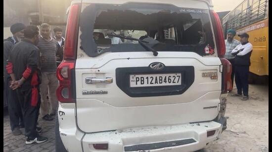 Eyewitnesses told police that over 40 shots were fired, piercing multiple parts of the SUV (HT Photo)