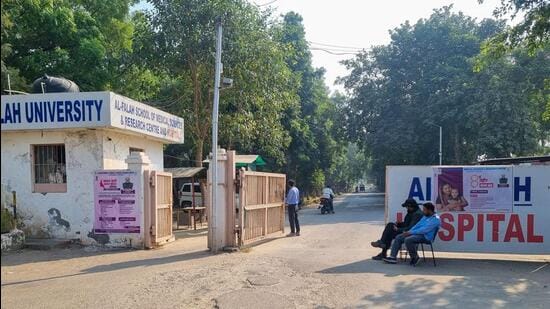 Security has been tightened with armed guards at gates while contractors abandon halted projects amid scrutiny of medical faculty linked to arrested suspects. (HT Photo)
