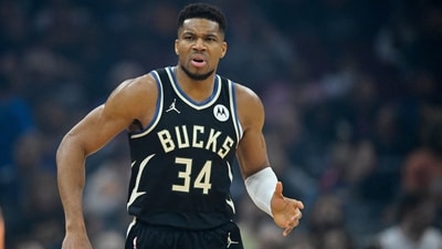 Milwaukee Bucks forward Giannis Antetokounmpo (34) stands on the court in the first quarter against the Cleveland Cavaliers at Rocket Arena. (IMAGN IMAGES via Reuters Connect)