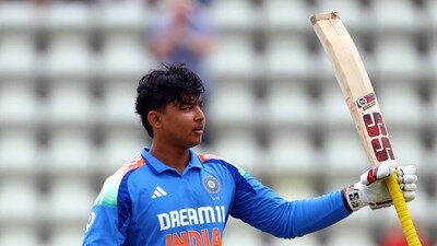 India's Vaibhav Suryavanshi celebrates (Action Images via Reuters)