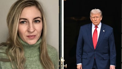 Catherine Lucey, Bloomberg's White House correspondent (L) and Donald Trump. (X and file photos) Catherine Lucey, Bloomberg's White House correspondent (L) and Donald Trump. (X and file photos)