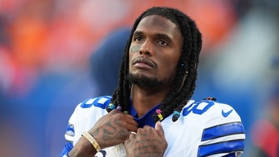 Dallas Cowboys wide receiver CeeDee Lamb was absent from the Cowboys’ opening drive against the Raiders. (AP) Dallas Cowboys wide receiver CeeDee Lamb was absent from the Cowboys’ opening drive against the Raiders. (AP)