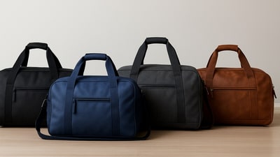 A neat line-up of carry-on duffel bags that keep short trips simple, organised and pleasing to carry. (Ai Generated) A neat line-up of carry-on duffel bags that keep short trips simple, organised and pleasing to carry. (Ai Generated)
