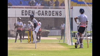 Eden Gardens saw great crowds for its first Test in six years, but the match itself ended within three days. The demand for such pitches, thus, does a disservice to spectators and the game itself. (HT Photo)