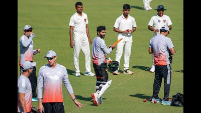 India's Ravindra Jadeja during a training session ahead of the second Test cricket match between India and South Africa, at Eden Gardens in Kolkata. (PTI) India's Ravindra Jadeja during a training session ahead of the second Test cricket match between India and South Africa, at Eden Gardens in Kolkata. (PTI)