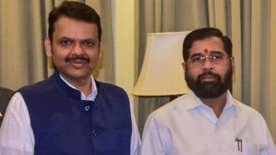 Maharashtra chief minister Devendra Fadnavis and his deputy, Eknath Shinde. (ANI/File)