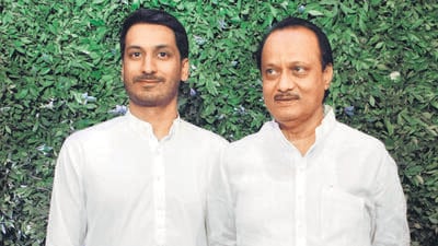 Maharashtra deputy CM Ajit Pawar with son Parth Pawar. (HT FILE) Maharashtra deputy CM Ajit Pawar with son Parth Pawar. (HT FILE)
