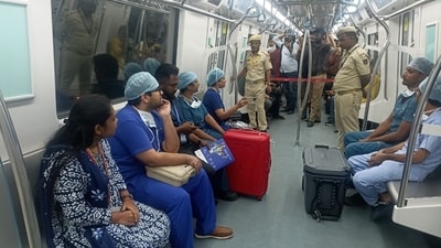 The heart was moved from Aster RV Hospital to Narayana Hrudayalaya on the evening of November 17. (BMRCL) The heart was moved from Aster RV Hospital to Narayana Hrudayalaya on the evening of November 17. (BMRCL)