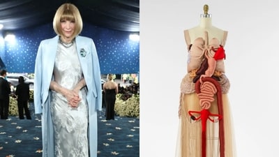 Anna Wintour at the Met Gala; one of the pieces from the exhibition Anna Wintour at the Met Gala; one of the pieces from the exhibition