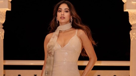 Janhvi Kapoor stuns in a shimmering Elie Saab Spring 2025 gown with a matching crystal clutch (Instagram/ Janhvi Kapoor)