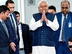Bihar chief minister Nitish Kumar as he leaves the NDA’s legislators meeting in Patna on Wednesday. (CMO) Bihar chief minister Nitish Kumar as he leaves the NDA’s legislators meeting in Patna on Wednesday. (CMO)