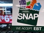 SNAP EBT information sign is displayed at a gas station in Riverwoods. (Representational)