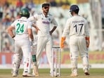 Axar Patel and Rishabh Pant react during India's loss to South Africa in Kolkata.