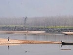 Mining department complaint leads to police action after unauthorised sand embankment discovered near Akkuwal village. (HT Photo) Mining department complaint leads to police action after unauthorised sand embankment discovered near Akkuwal village. (HT Photo)