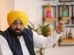 Punjab CM Bhagwant Mann during press conference in New Delhi on Tuesday. (Hindustan Times) Punjab CM Bhagwant Mann during press conference in New Delhi on Tuesday. (Hindustan Times)