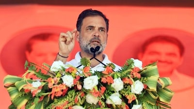 Lok Sabha Leader of Opposition Rahul Gandhi speaks during a public meeting for the second and final phase of the Bihar assembly election, at Bahadurganj in Kishanganj. (AICC/ANI Photo) Lok Sabha Leader of Opposition Rahul Gandhi speaks during a public meeting for the second and final phase of the Bihar assembly election, at Bahadurganj in Kishanganj. (AICC/ANI Photo)