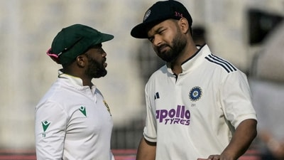 Temba Bavuma speaks with Rishabh Pant after his team's victory at the end of the first Test. (AFP) Temba Bavuma speaks with Rishabh Pant after his team's victory at the end of the first Test. (AFP)
