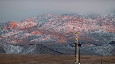 FILE - A drill rig stands at a Fervo Energy geothermal site under construction near Milford, Utah, Nov. 26, 2023. (AP Photo/Ellen Schmidt, File) (AP) FILE - A drill rig stands at a Fervo Energy geothermal site under construction near Milford, Utah, Nov. 26, 2023. (AP Photo/Ellen Schmidt, File) (AP)