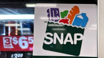 SNAP EBT information sign is displayed at a gas station in Riverwoods. (Representational) (AP)