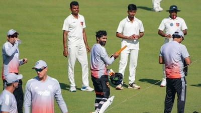 India's Ravindra Jadeja during a training session ahead of the second Test cricket match between India and South Africa, at Eden Gardens in Kolkata. (PTI) (HT_PRINT) India's Ravindra Jadeja during a training session ahead of the second Test cricket match between India and South Africa, at Eden Gardens in Kolkata. (PTI) (HT_PRINT)