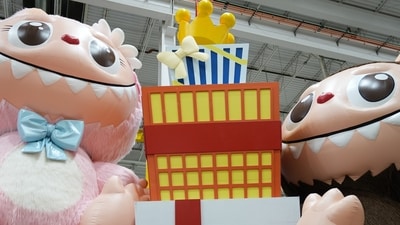 A new Thanksgiving Day float featuring Pop Mart's Labubu, right, and Mokoko are displayed during a press preview of the new floats at Macy's Parade Studio in Moonachie, N.J., Tuesday, Nov. 18, 2025. (AP) A new Thanksgiving Day float featuring Pop Mart's Labubu, right, and Mokoko are displayed during a press preview of the new floats at Macy's Parade Studio in Moonachie, N.J., Tuesday, Nov. 18, 2025. (AP)