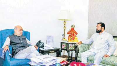 New Delhi, Nov 19 (ANI): Union Home Minister Amit Shah meets Maharashtra Deputy Chief Minister Eknath Shinde, in New Delhi on Wednesday. (Office of Eknath Shinde/ANI Photo) (ANI Twitter) New Delhi, Nov 19 (ANI): Union Home Minister Amit Shah meets Maharashtra Deputy Chief Minister Eknath Shinde, in New Delhi on Wednesday. (Office of Eknath Shinde/ANI Photo) (ANI Twitter)