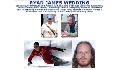 Ryan Wedding, former Olympian and current FBI Top Ten Most Wanted Fugitive, at the 2002 Salt Lake City Winter Olympics. (US Dept of Treasury) Ryan Wedding, former Olympian and current FBI Top Ten Most Wanted Fugitive, at the 2002 Salt Lake City Winter Olympics. (US Dept of Treasury)
