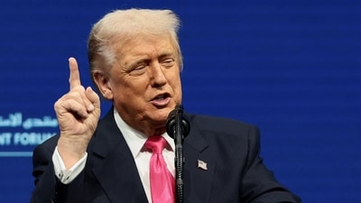 U.S. President Donald Trump told a Bloomberg reporter 'quiet piggy' sparking a row. (REUTERS)