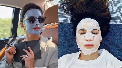 Priyanka Chopra and Alia Bhatt were spotted wearing viral sheet masks (Instagram) Priyanka Chopra and Alia Bhatt were spotted wearing viral sheet masks (Instagram)