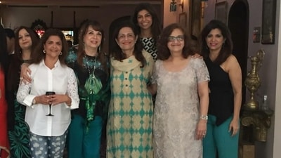 Zarine Khan died on November 7. She is seen here (third from left) with her friends, Zarine Khan died on November 7. She is seen here (third from left) with her friends,