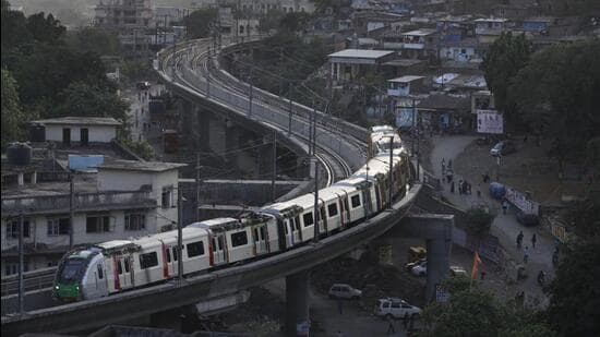 Metro 1 line runs between between Ghatkopar and Versova (HT Photo)