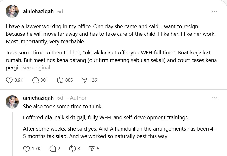 Screengrab of the post. (@ainiehaziqah/Threads) Screengrab of the post. (@ainiehaziqah/Threads)
