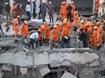 At the hospital, where all injured and the deceased were taken, a hospital administration official Ravi Solanki said on Thursday, “They were crushed to death. Zeeshan was admitted at 2.45 pm, and the other three were brought dead to the hospital.” (HT Photos)