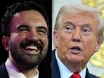 Combination  photo of Zohran Mamdani (L), Donald Trump (R). 